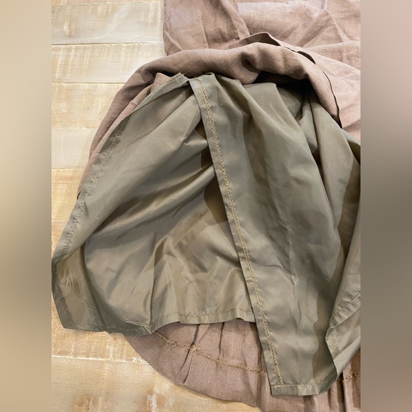 Mac & Jac 100% Linen Khaki Brown Long Maxi Skirt - Picture 9 of 9